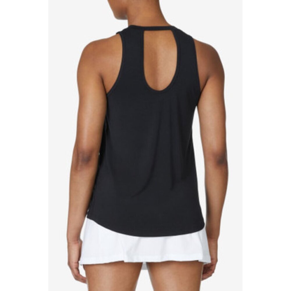 FILA Fi-Lux Open Back Black Tank Top Size M Workout Tennis Crossfit Yoga